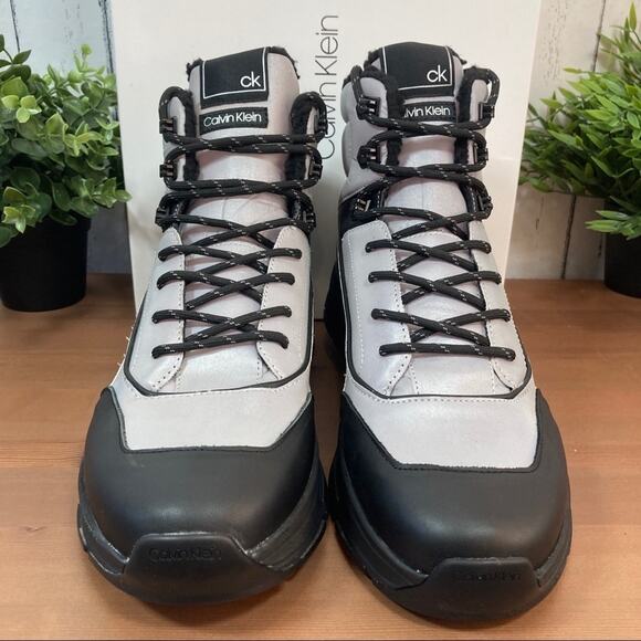 Calvin Klein Cillian Smooth Calf Reflective Boots Size 11.5 - Picture 5 of 9